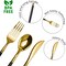 Trendables Disposable Silverware Set - Wedding Plastic Cutlery Dinnerware - Includes two toned Forks, Plastic Spoons, two colored Knives - reflective Plastic Utensils Party Set